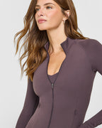 SoftMotion™ Jacket with White Logo | Dark Umber Brown