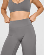 SoftMotion™ Straight Leg Bottoms with White Logo | Ash Grey