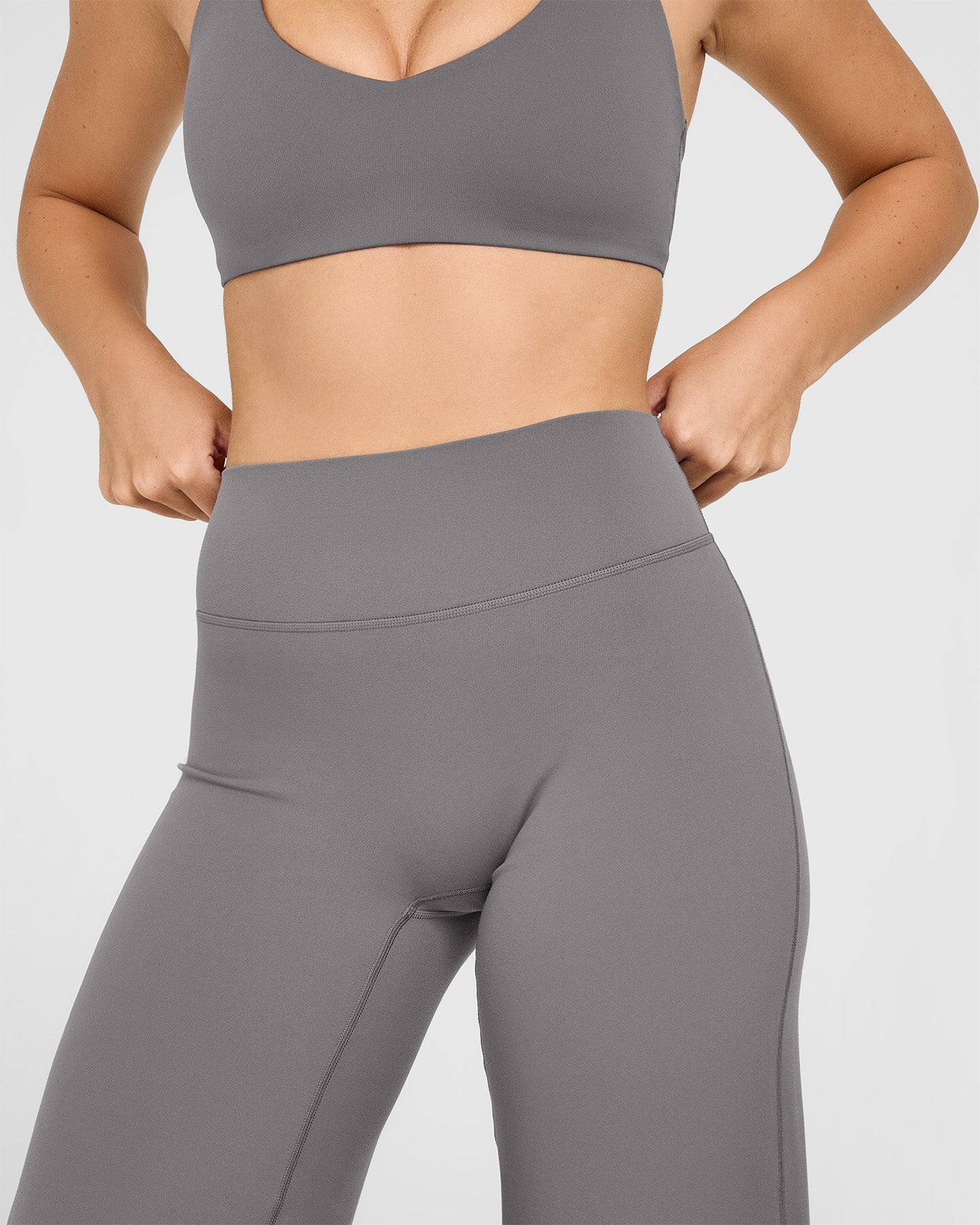 SoftMotion™ Straight Leg Bottoms with White Logo | Ash Grey