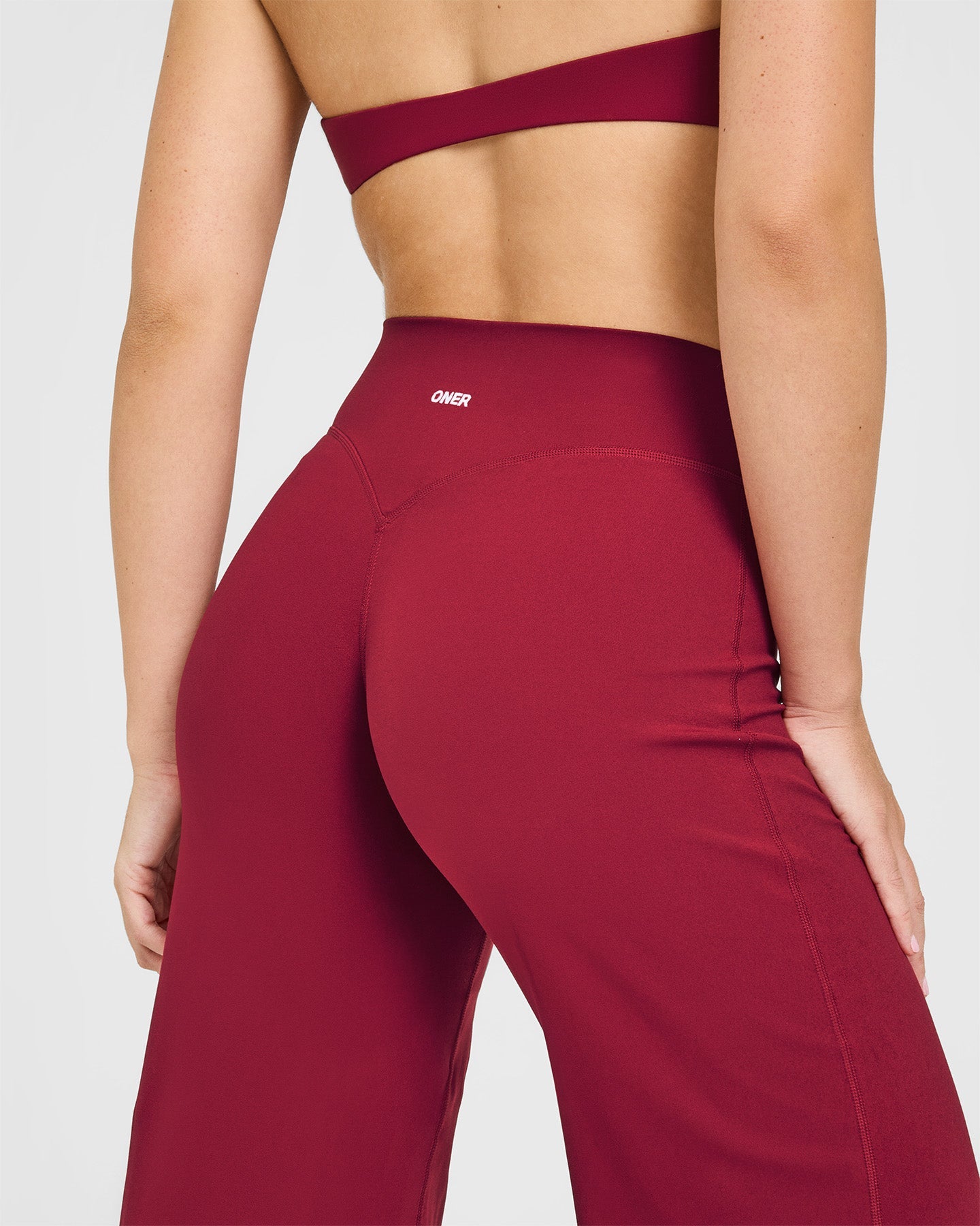 SoftMotion™ Straight Leg Bottoms with White Logo | Ruby Red