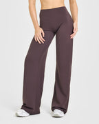 SoftMotion™ Straight Leg Bottoms with White Logo | Dark Umber Brown