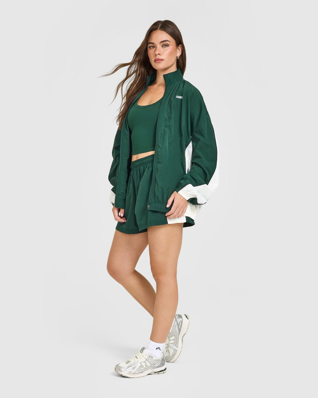 Oversized Piped Woven Track Jacket | Racing Green