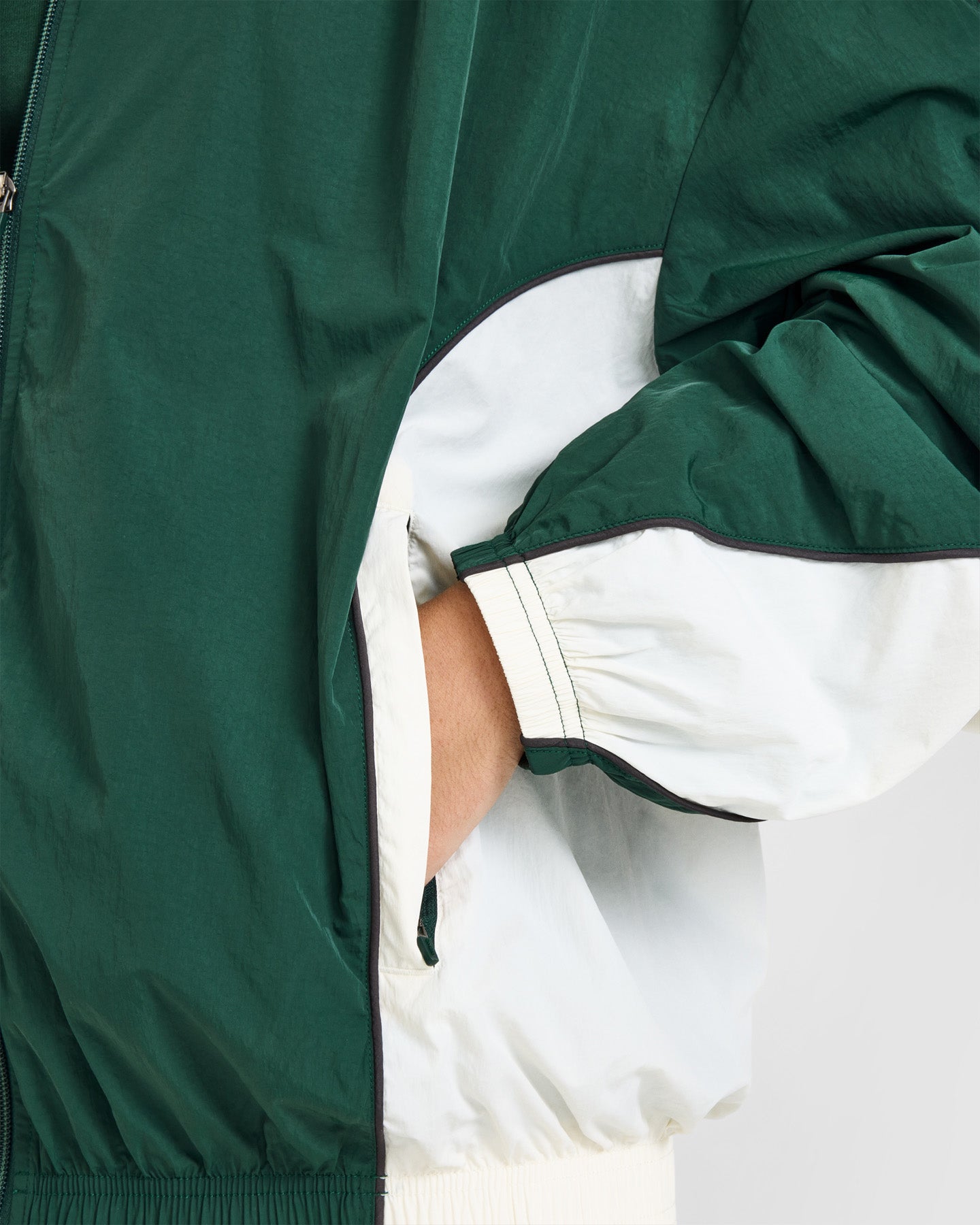 Oversized Piped Woven Track Jacket | Racing Green