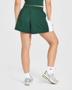 Oversized Piped Woven Track Shorts | Racing Green