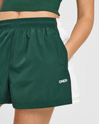 Oversized Piped Woven Track Shorts | Racing Green