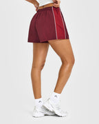 Oversized Piped Woven Track Shorts | Rosewood