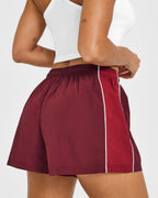 Oversized Piped Woven Track Shorts | Rosewood