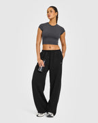 Cotton Baby T-Shirt with Grey Logo | Coal