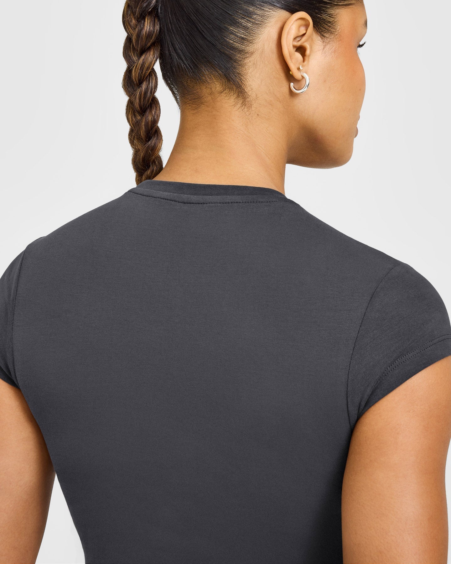 Cotton Baby T-Shirt with Grey Logo | Coal