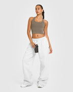 Cotton Fitted Mid Vest | Moss Brown