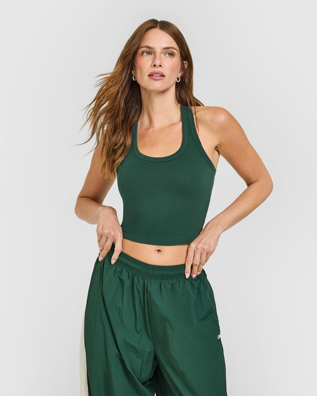 Cotton Fitted Mid Vest | Racing Green