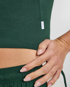 Cotton Fitted Mid Vest | Racing Green