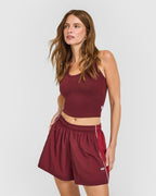 Cotton Fitted Mid Vest | Rosewood