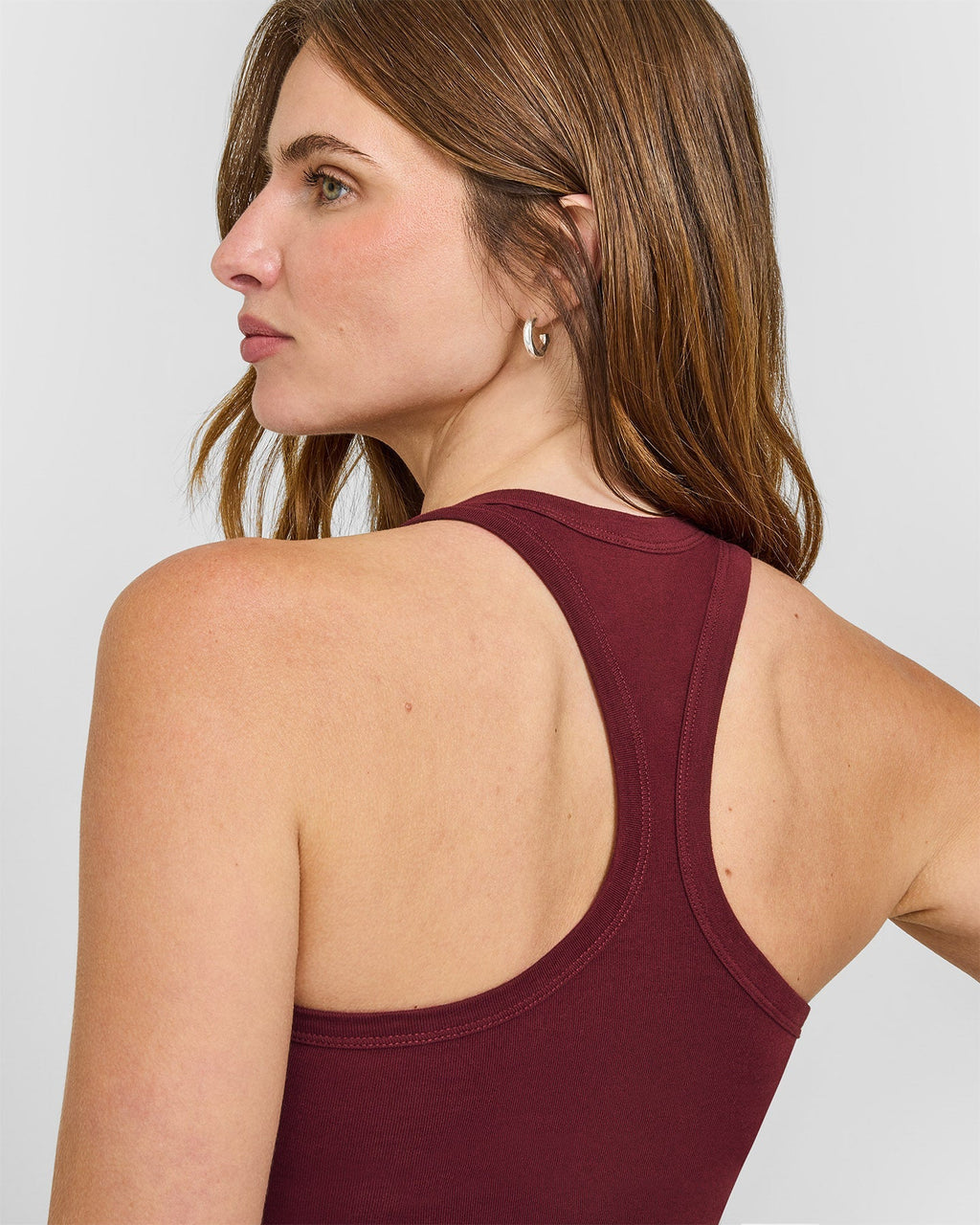 Cotton Fitted Mid Vest | Rosewood