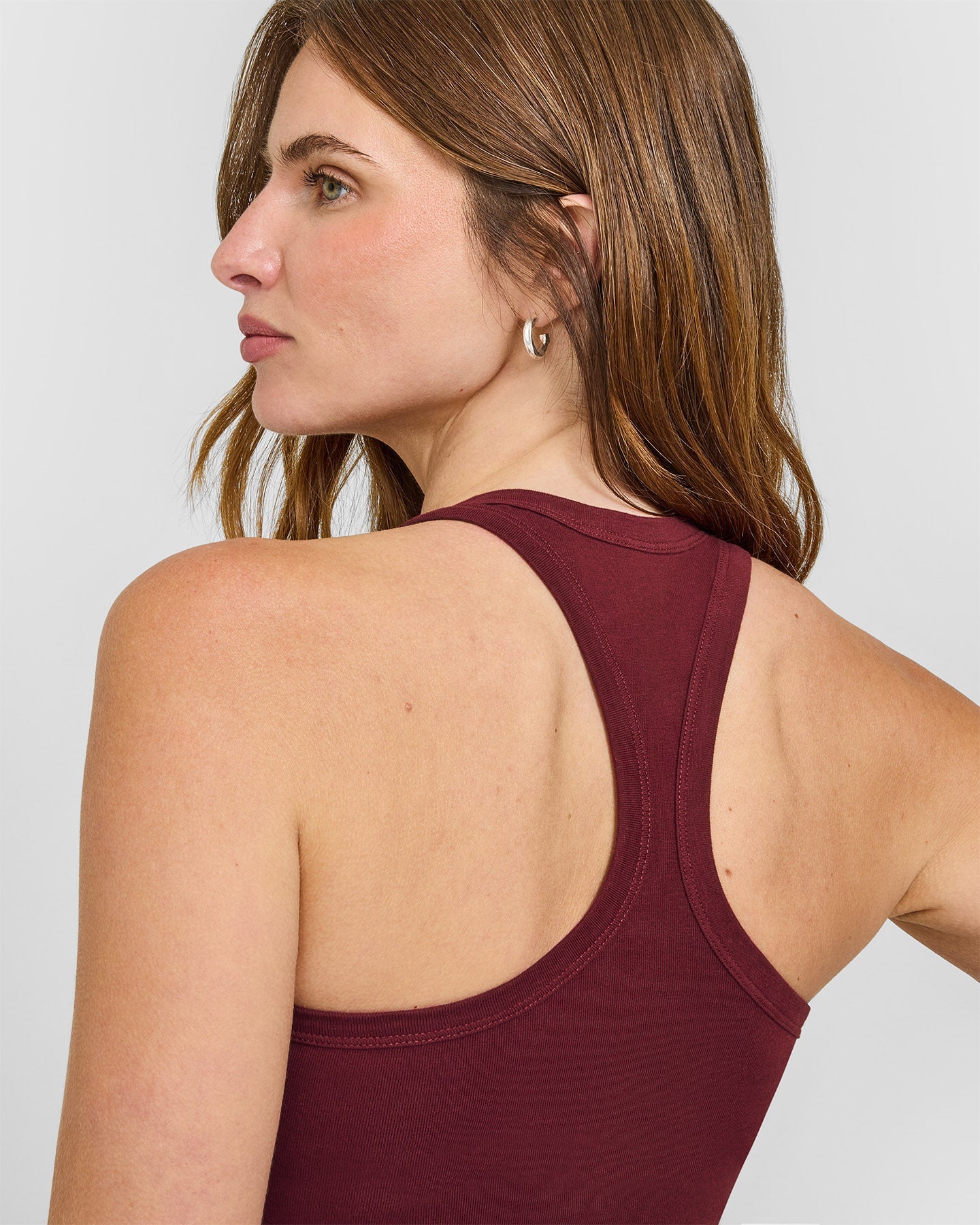 Cotton Fitted Mid Vest | Rosewood