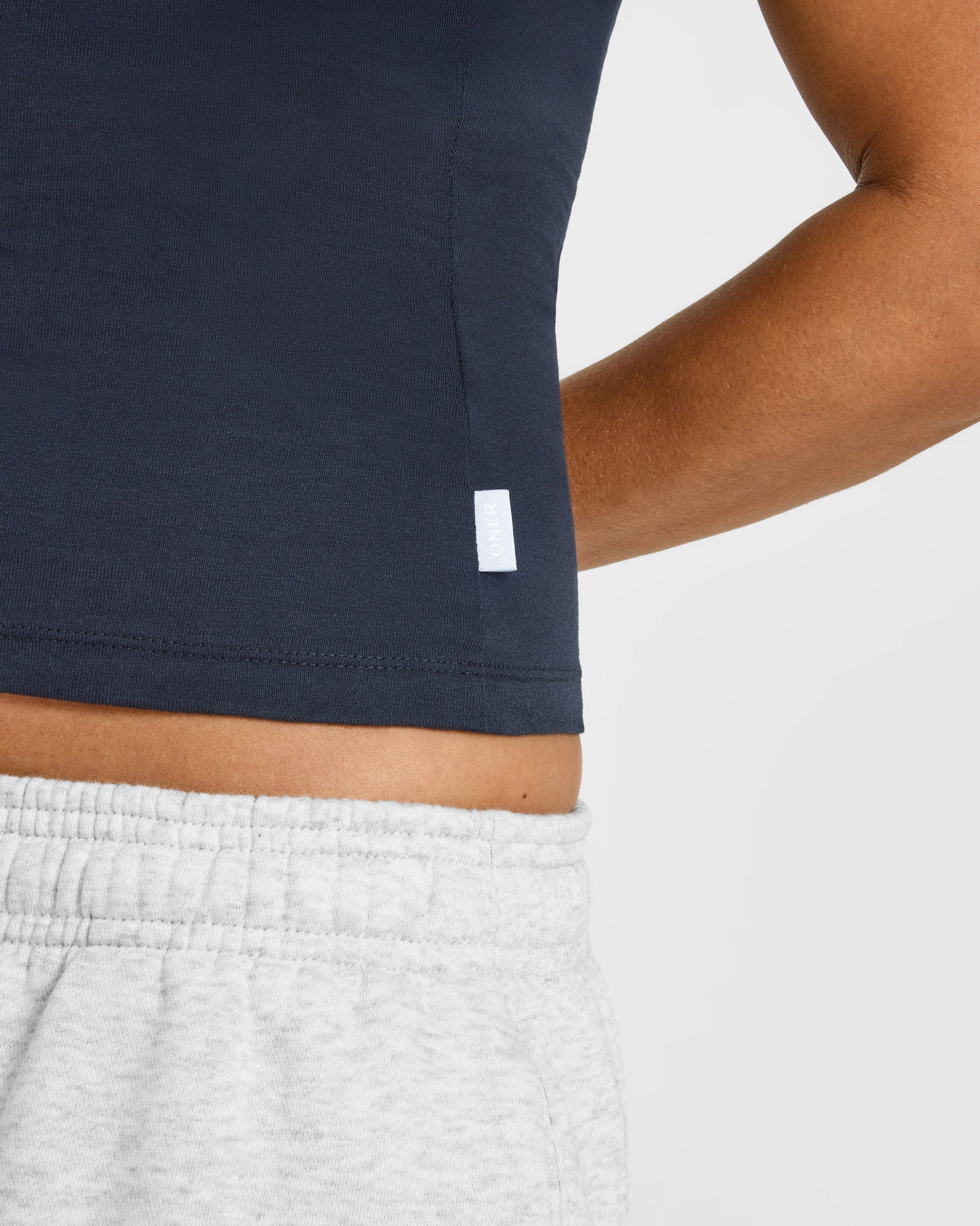 Cotton Fitted Vest with Grey Logo | True Blue