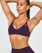 EasyLift™ Ultra Minimal Bralette with White Logo | Blackberry Purple