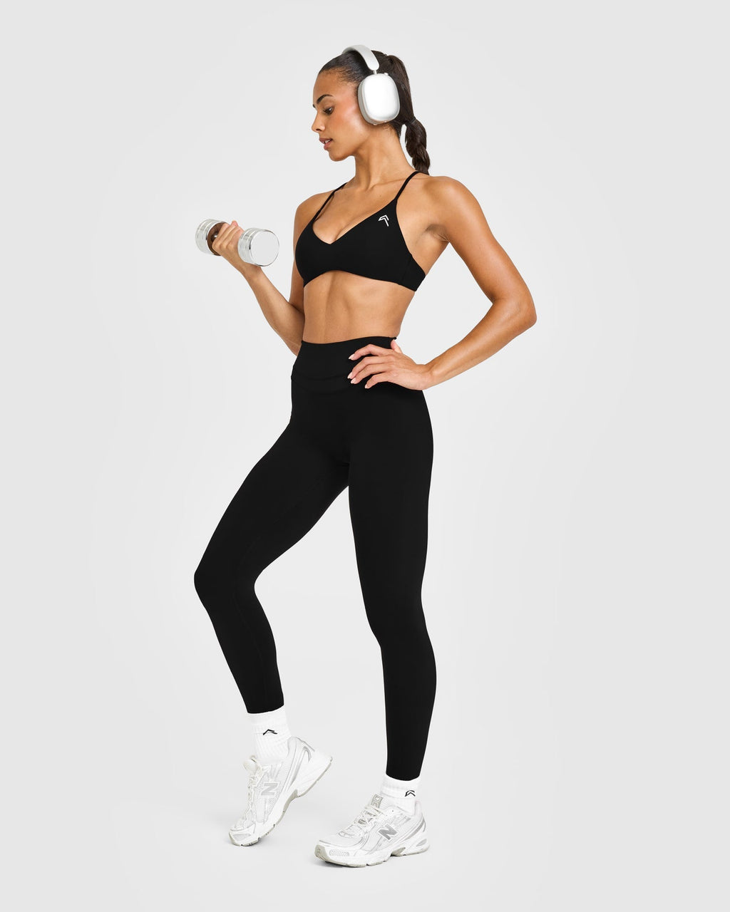 EasyLift™ Ultra Minimal Bralette with White Logo | Black