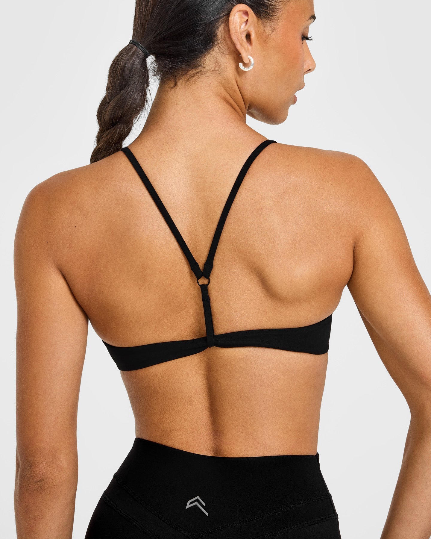 EasyLift™ Ultra Minimal Bralette with White Logo | Black