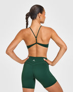 EasyLift™ Ultra Minimal Bralette with White Logo | Racing Green