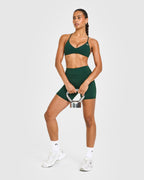 EasyLift™ Ultra Minimal Bralette with White Logo | Racing Green