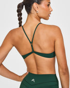 EasyLift™ Ultra Minimal Bralette with White Logo | Racing Green