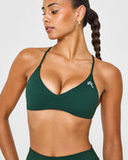 EasyLift™ Ultra Minimal Bralette with White Logo | Racing Green
