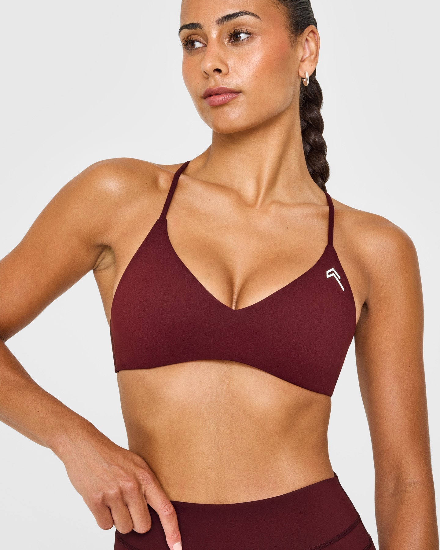 EasyLift™ Ultra Minimal Bralette with White Logo | Rosewood