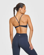 EasyLift™ Ultra Minimal Bralette with White Logo | True Blue