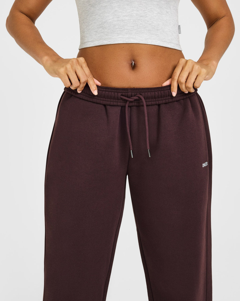 Foundations Joggers with Grey Logo | Plum Brown