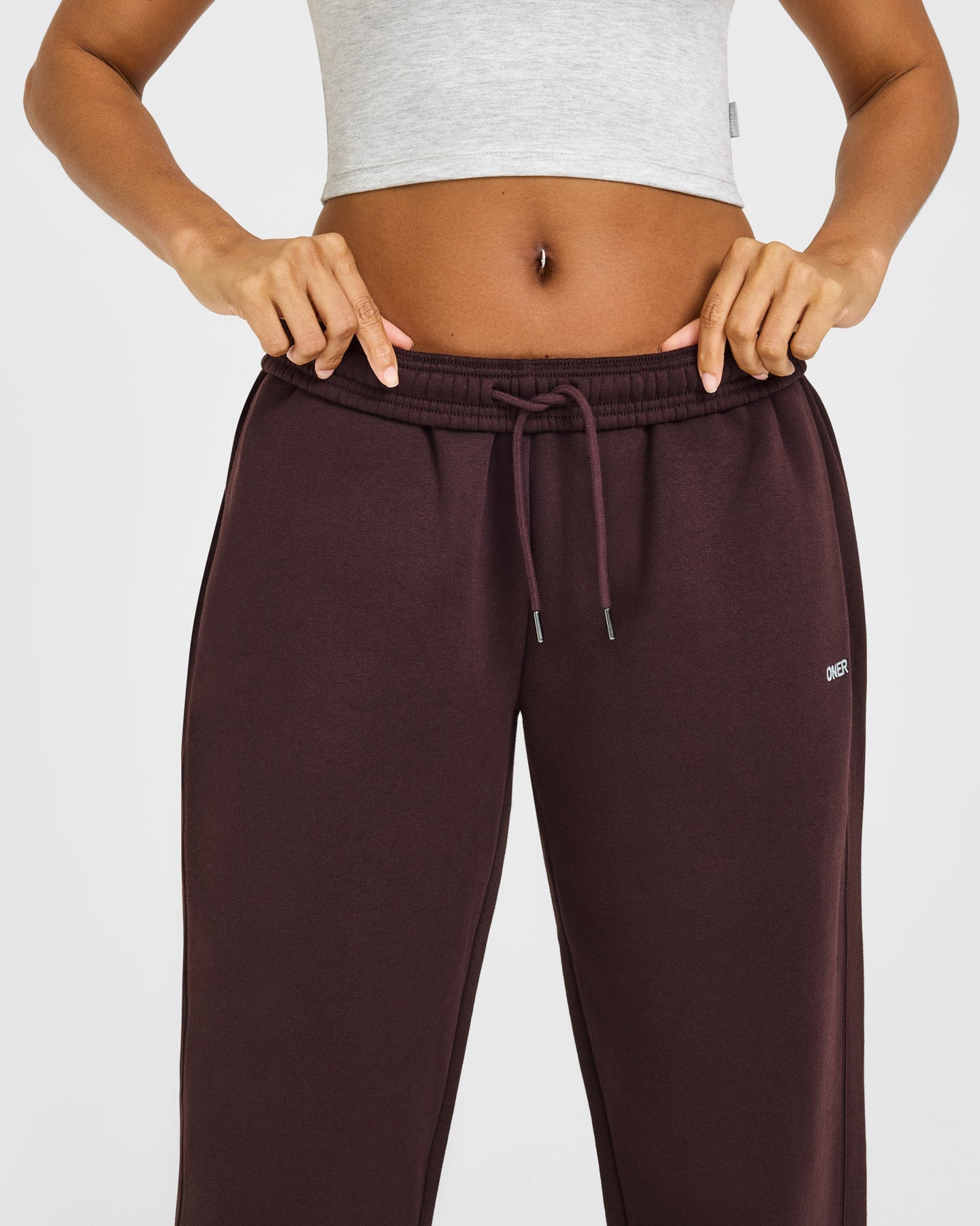 Foundations Joggers with Grey Logo | Plum Brown