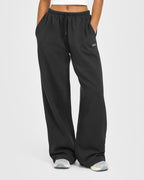 Mid Weight Relaxed Straight Leg Joggers | Soft Black