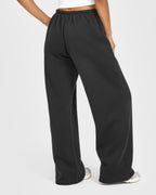 Mid Weight Relaxed Straight Leg Joggers | Soft Black