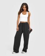 Mid Weight Relaxed Straight Leg Joggers | Soft Black
