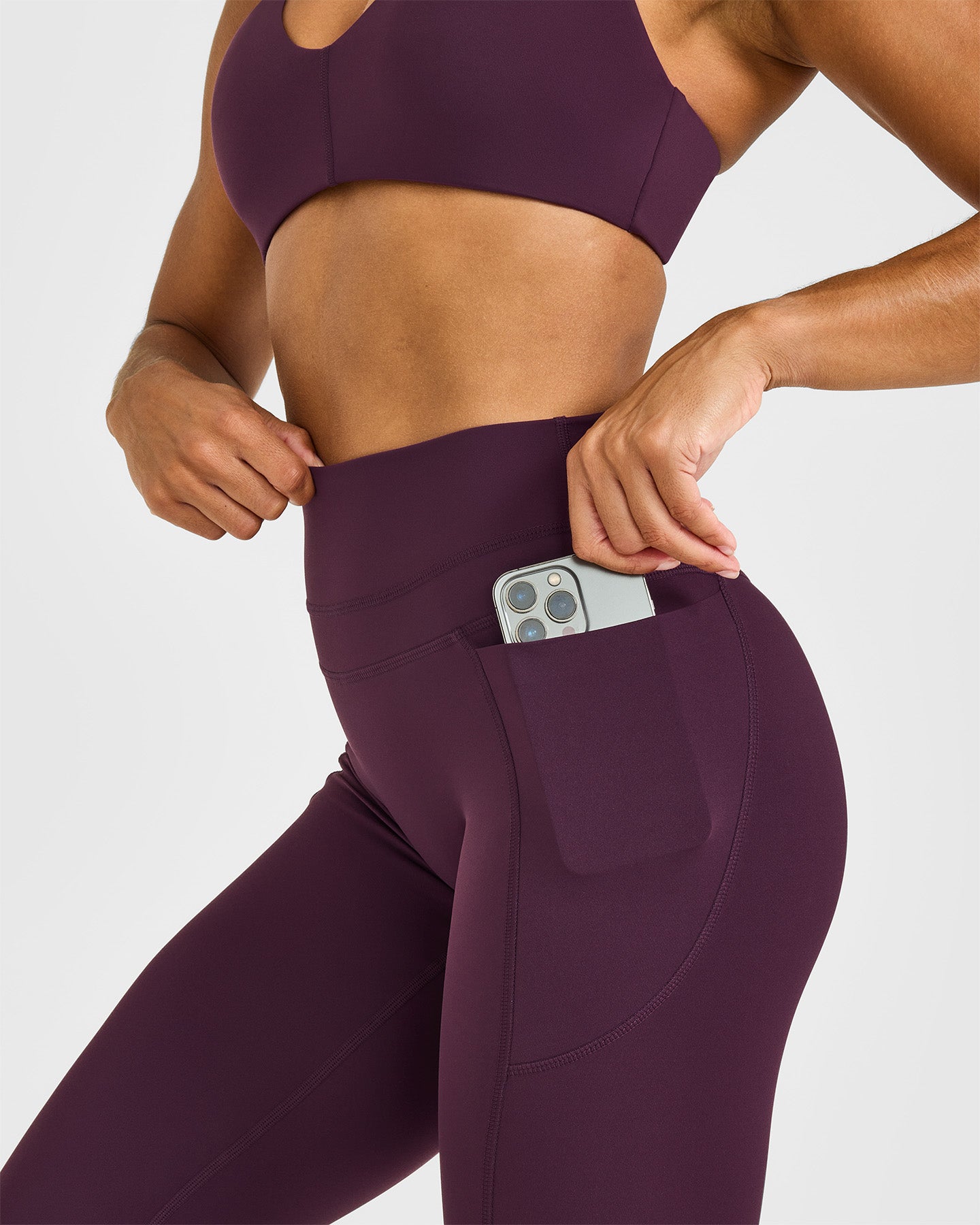 Unified High Waisted Pocket Leggings | Blackberry Purple