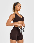 Unified High Waisted Pocket Shorts 6" | 70% Cocoa