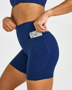 Unified High Waisted Pocket Shorts 6" | Midnight