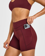 Unified High Waisted Pocket Shorts 6" | Rosewood