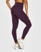 Unified Wrap Leggings White Logo | Blackberry Purple