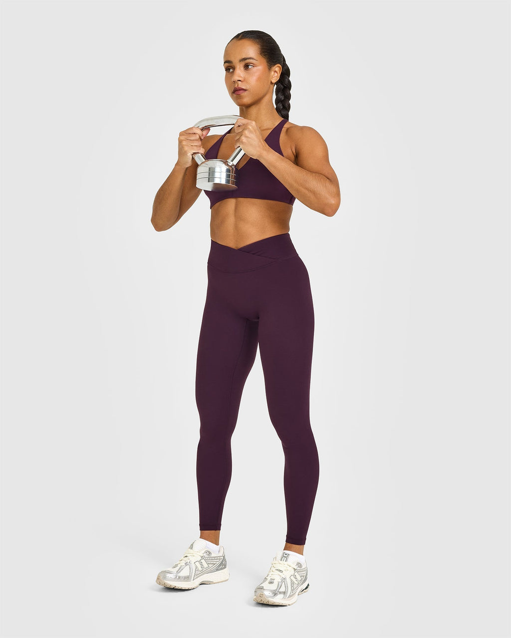 Unified Wrap Leggings White Logo | Blackberry Purple