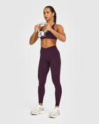 Unified Wrap Leggings White Logo | Blackberry Purple