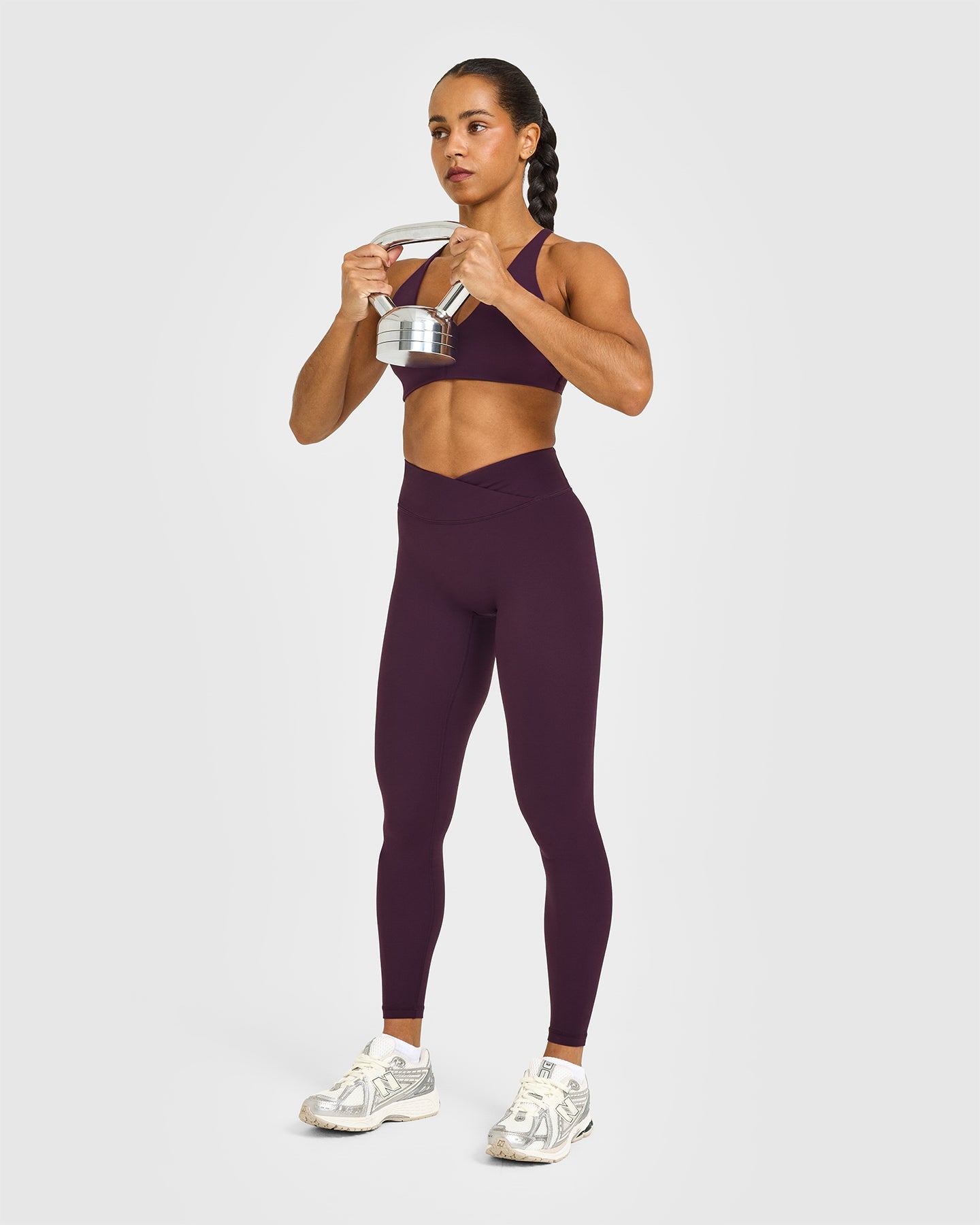 Unified Wrap Leggings White Logo | Blackberry Purple