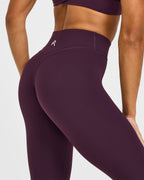 Unified Wrap Leggings White Logo | Blackberry Purple