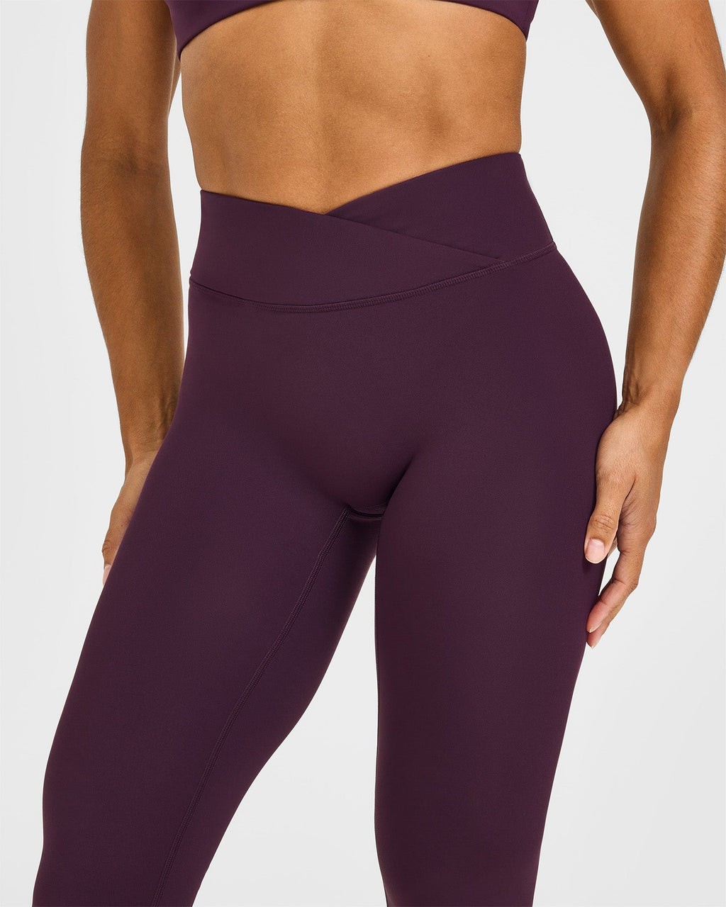 Unified Wrap Leggings White Logo | Blackberry Purple