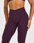 Unified Wrap Leggings White Logo | Blackberry Purple