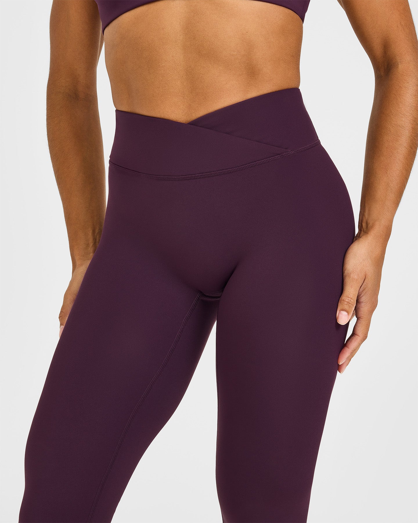 Unified Wrap Leggings White Logo | Blackberry Purple
