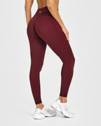 Unified Wrap Leggings White Logo | Rosewood