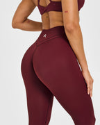 Unified Wrap Leggings White Logo | Rosewood