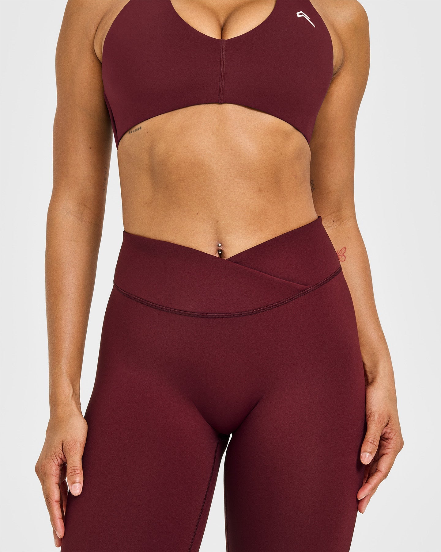 Unified Wrap Leggings White Logo | Rosewood