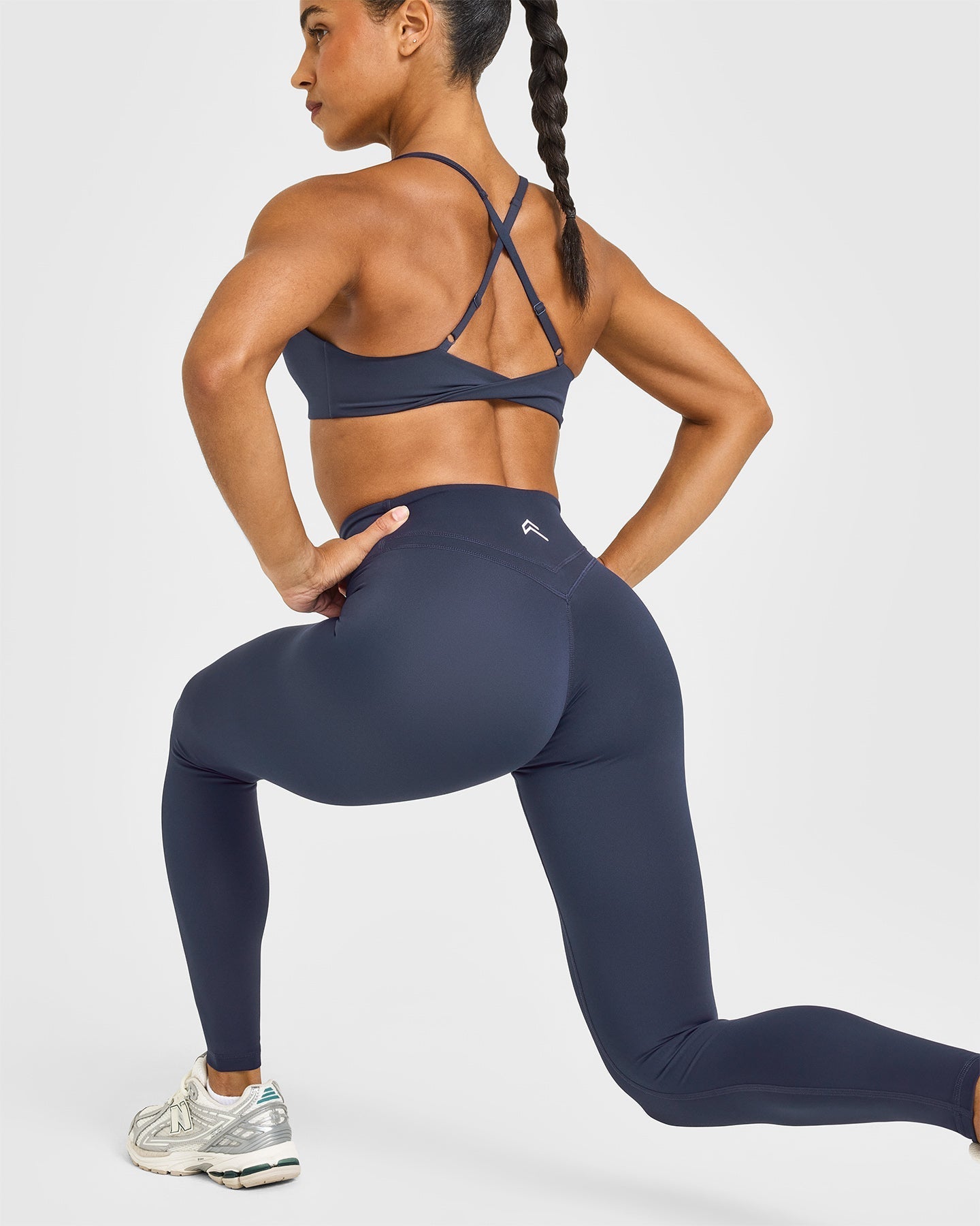 Unified Wrap Leggings White Logo | True Blue